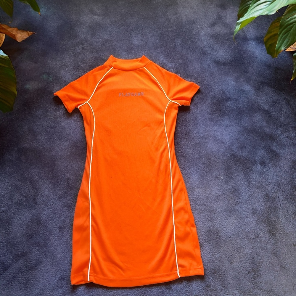 Orange mini dress